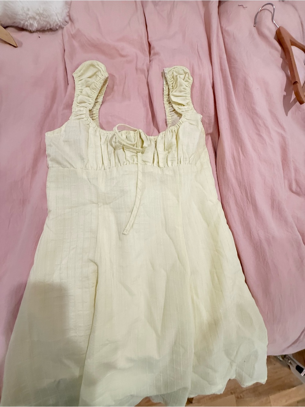 Light Yellow Ruffled Strap Sundress